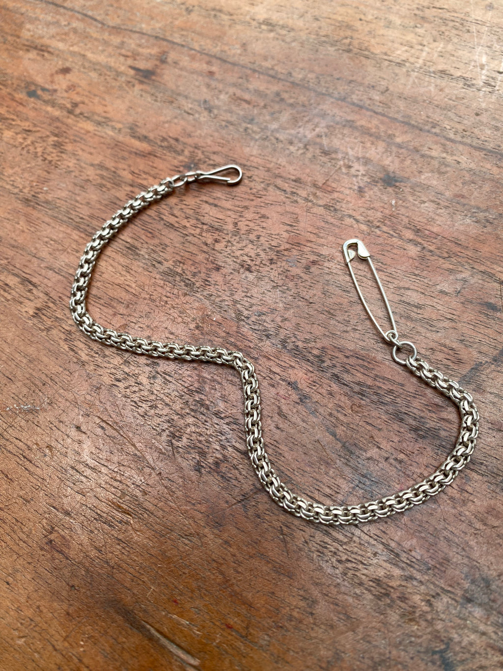 925 Sterling Silver Safety Pin Chain
