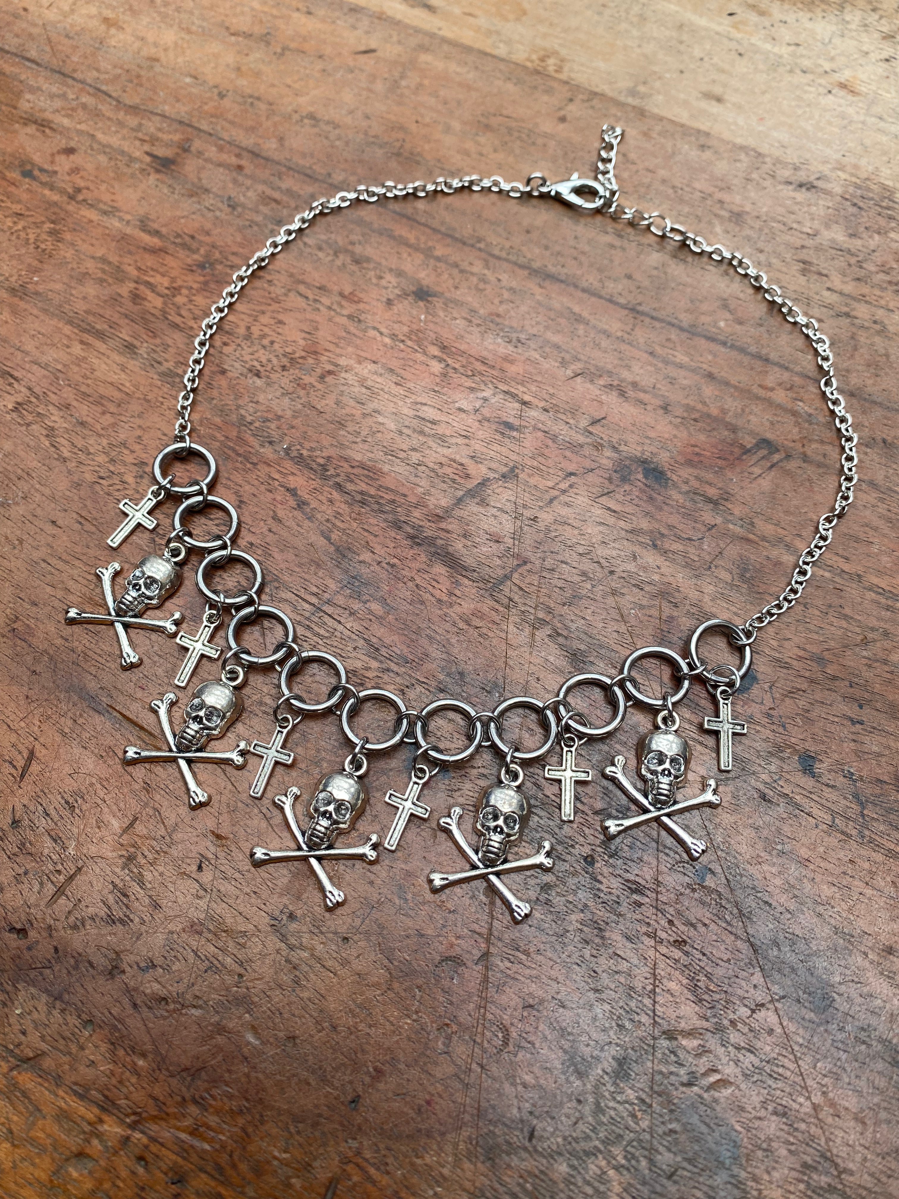 Skulls and Crosses Charm Necklace