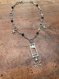 Guillotine, Skulls and Volcanic Rock Necklace