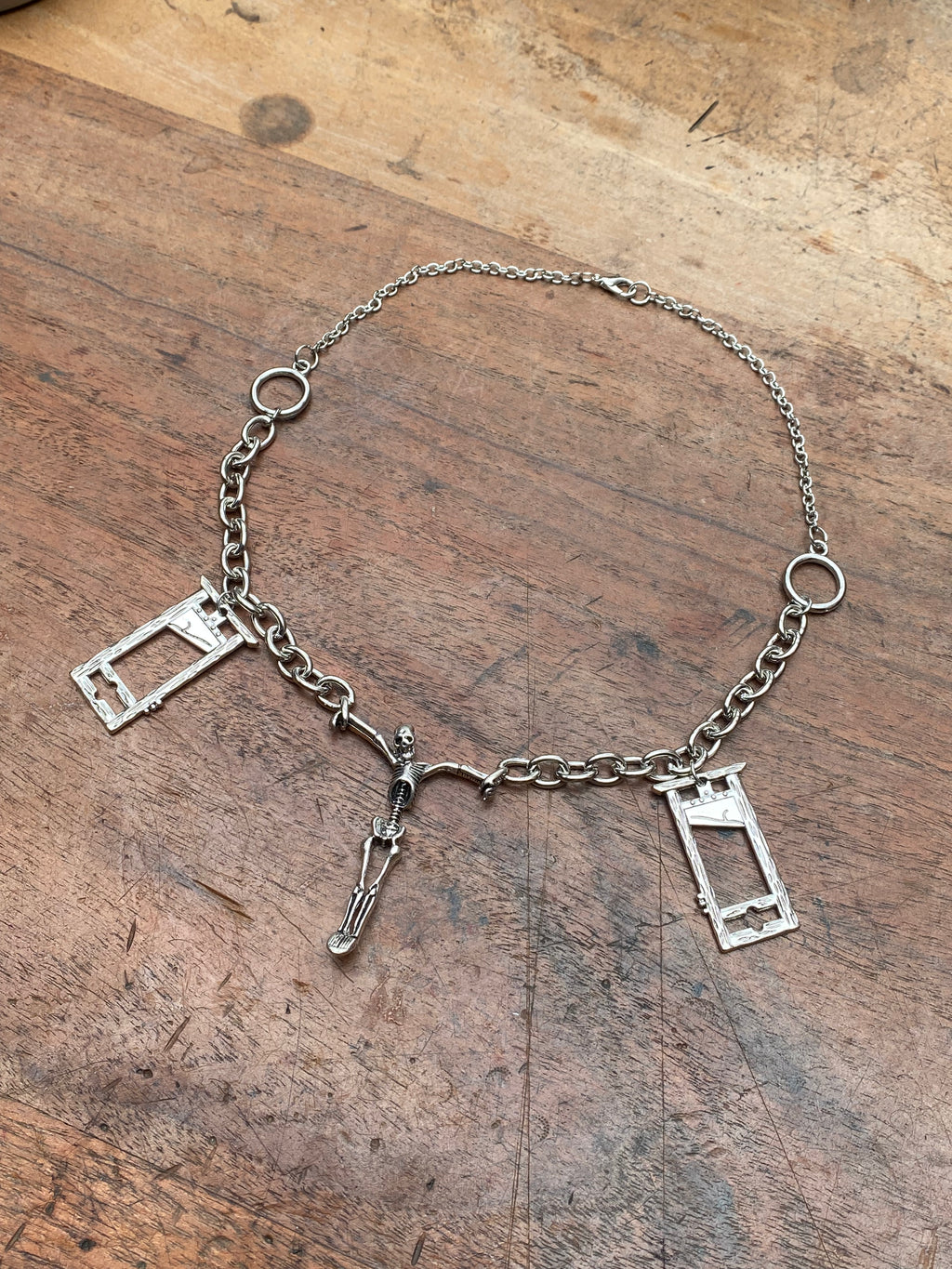 Skeleton and Guillotines Chain Necklace