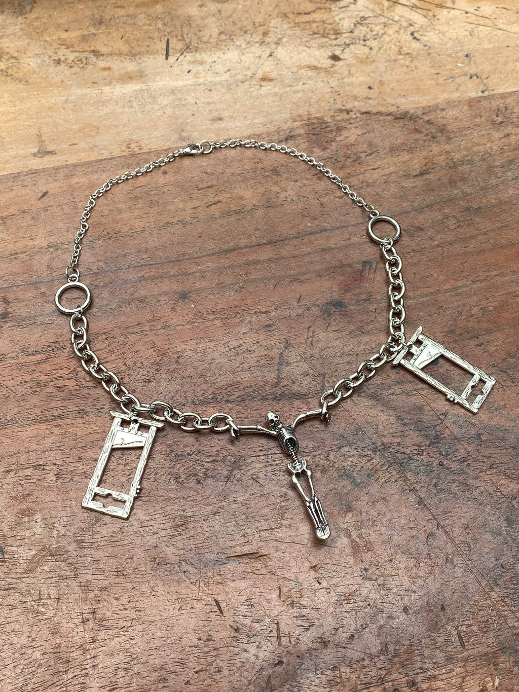 Skeleton and Guillotines Chain Necklace