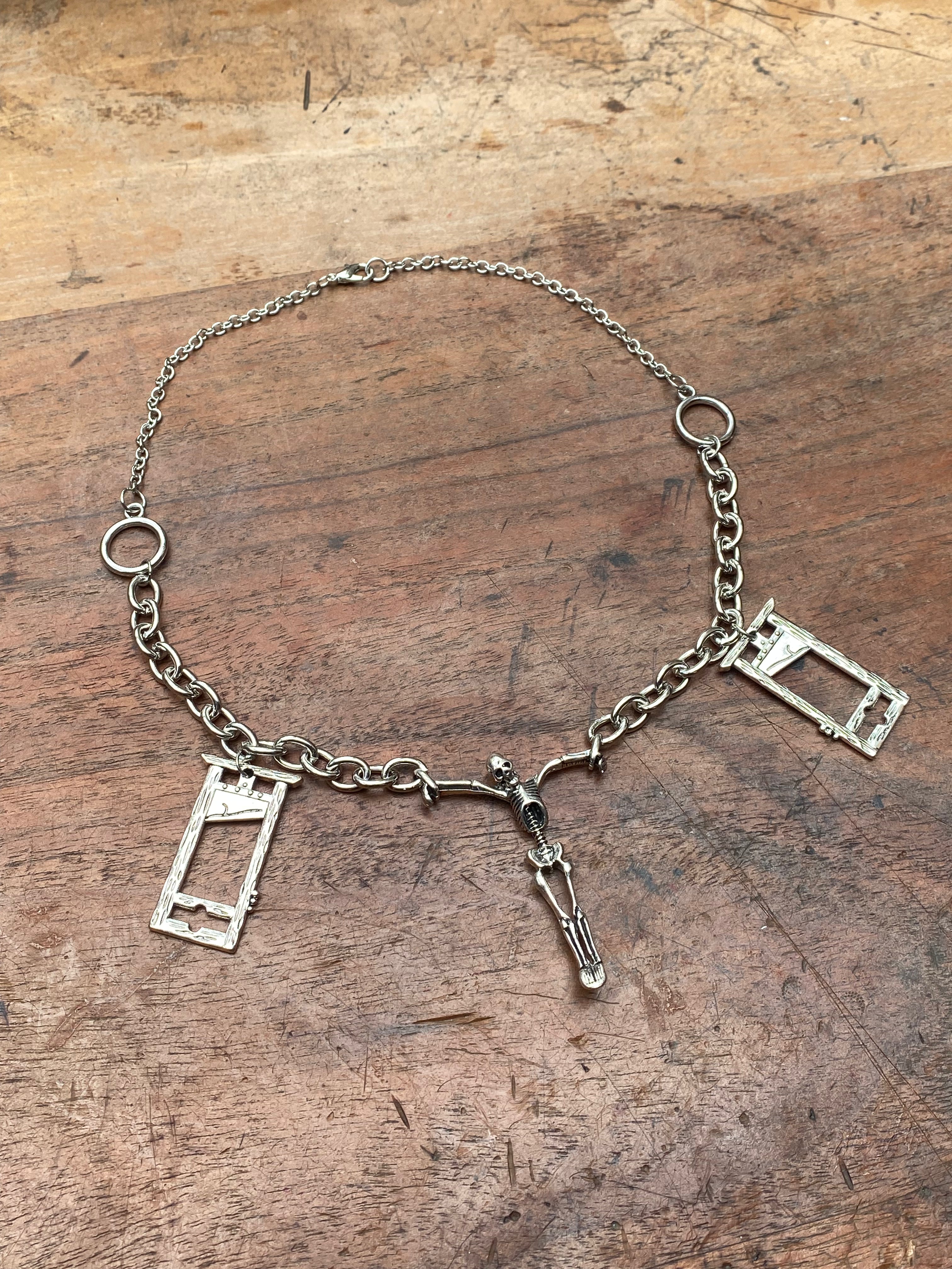 Skeleton and Guillotines Chain Necklace