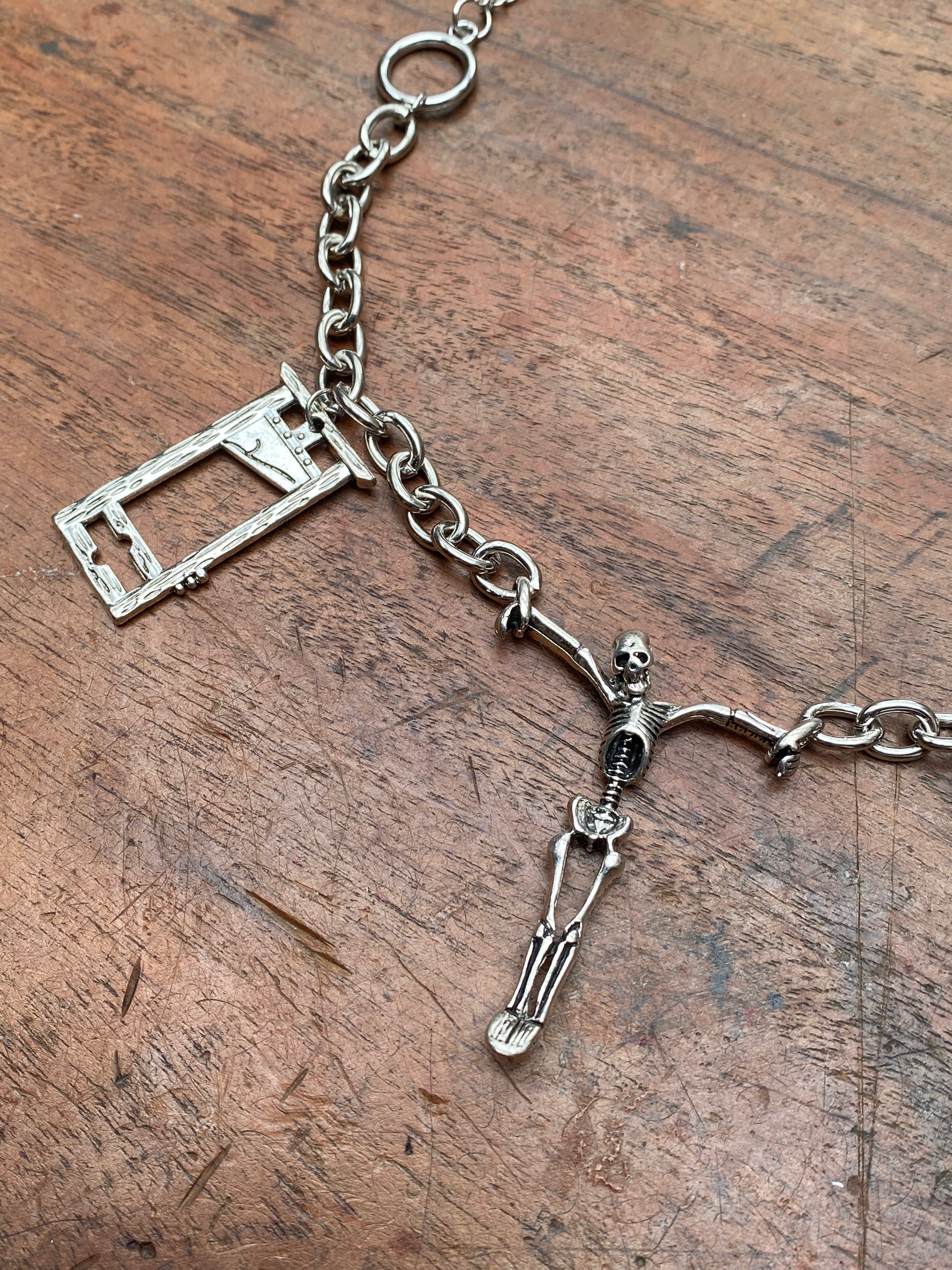 Skeleton and Guillotines Chain Necklace