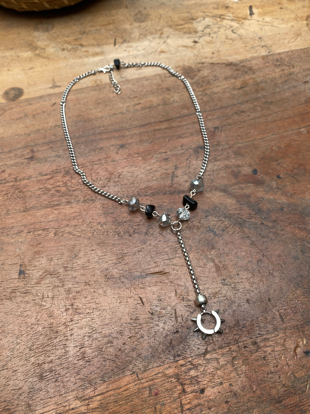 Spike Piercing Ring Necklace