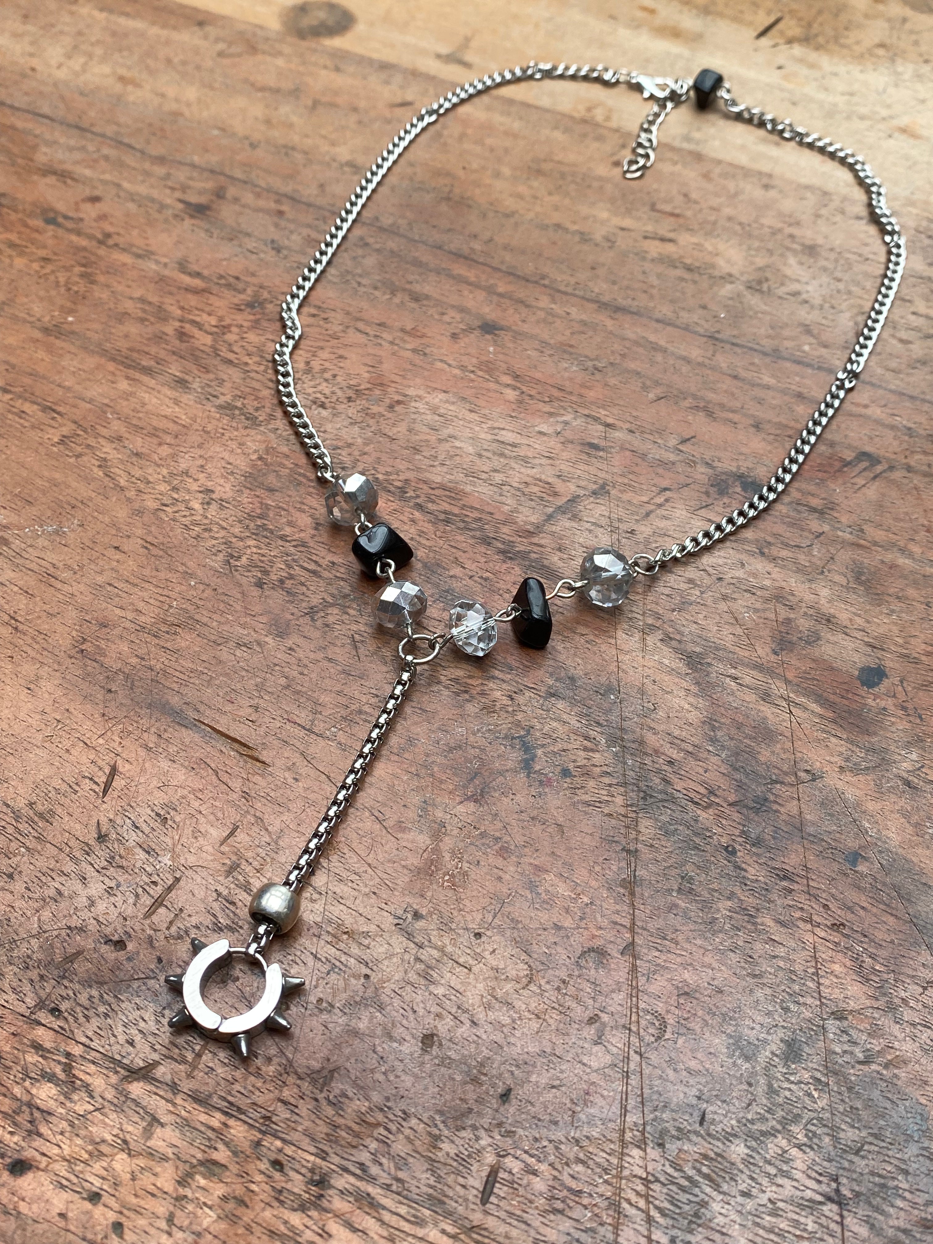 Spike Piercing Ring Necklace