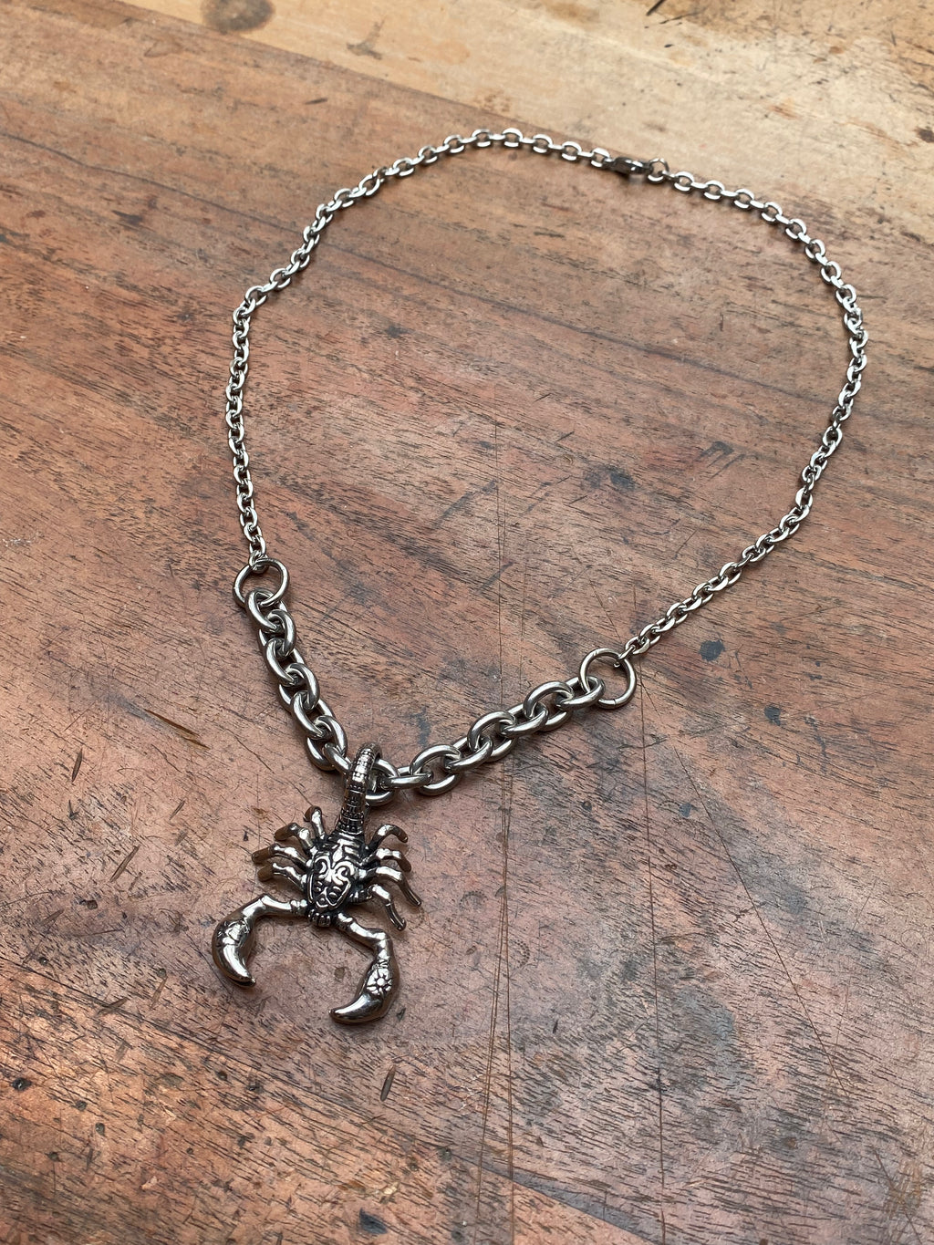 Large Stainless Steel Scorpion Chain Necklace