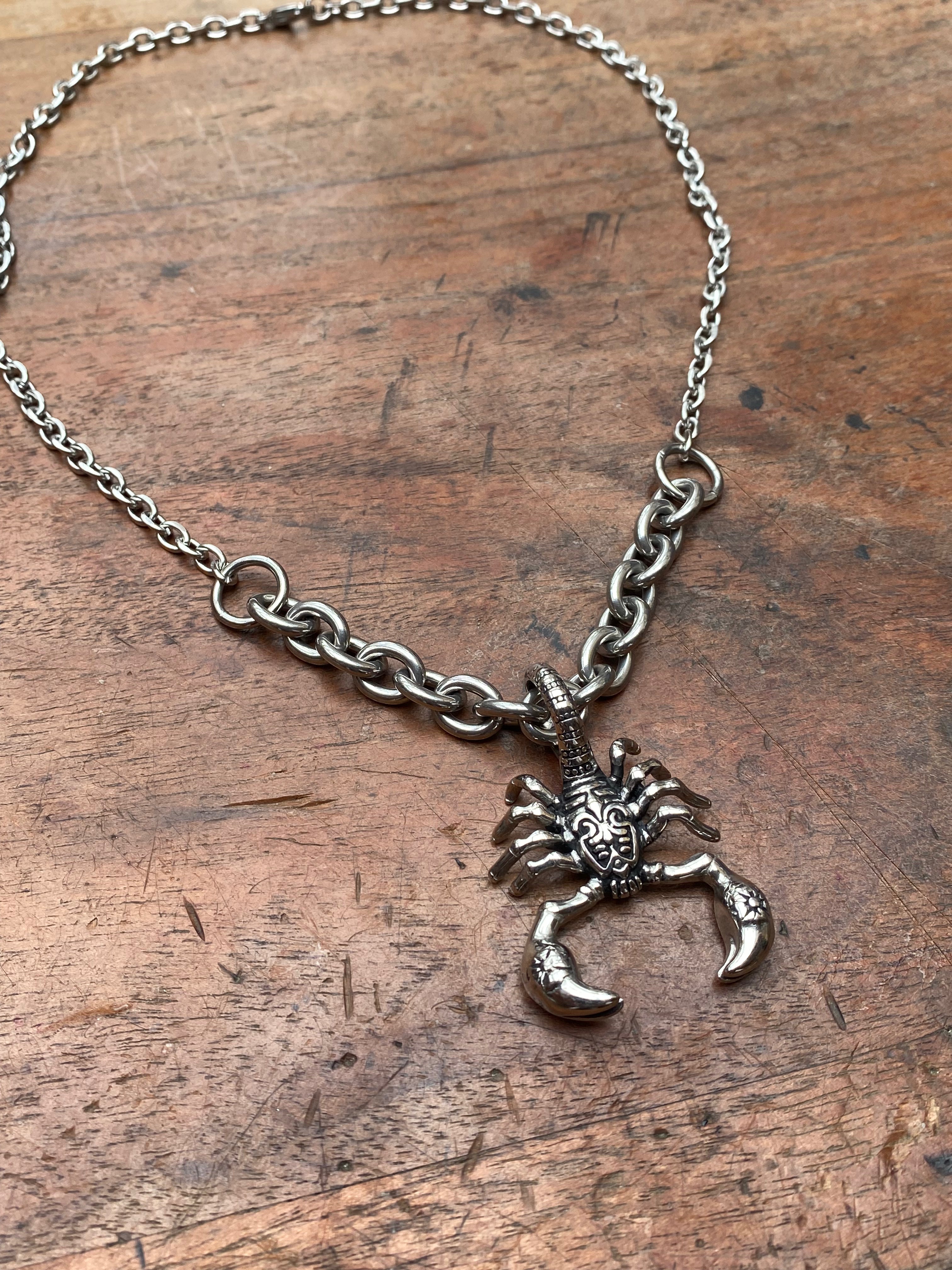 Large Stainless Steel Scorpion Chain Necklace