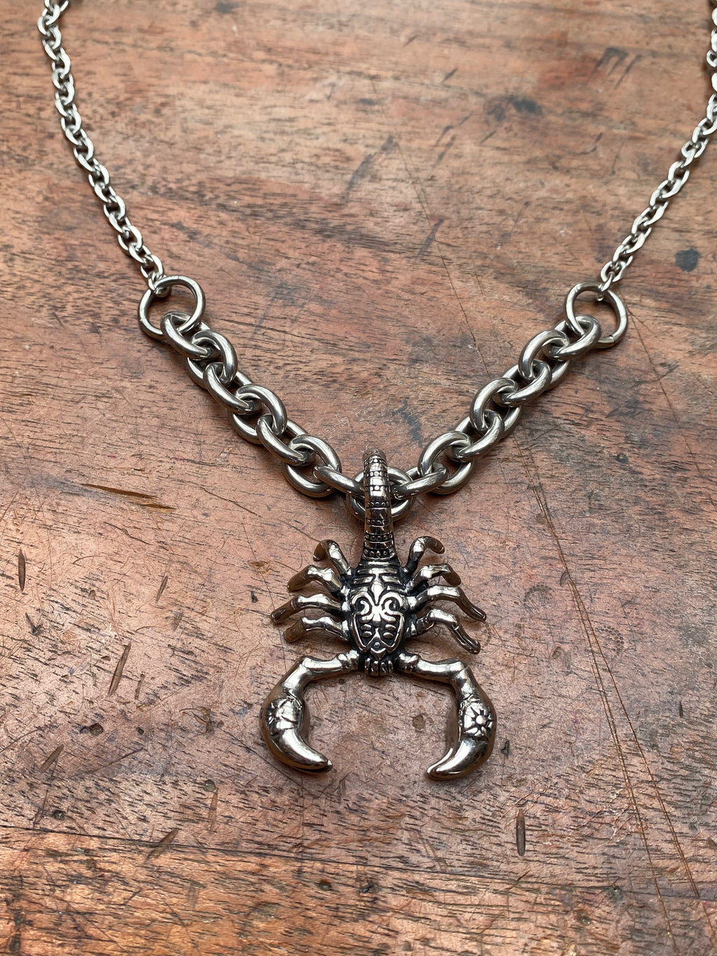 Large Stainless Steel Scorpion Chain Necklace
