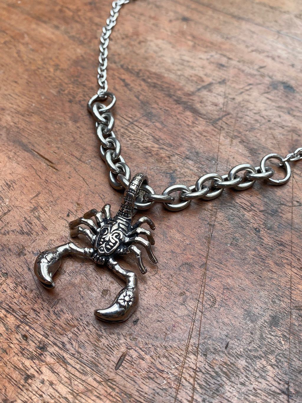 Large Stainless Steel Scorpion Chain Necklace
