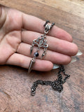Spike and Cracked Glass Pendant Necklace
