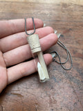 Alligator Tooth in Glass Vial Necklace