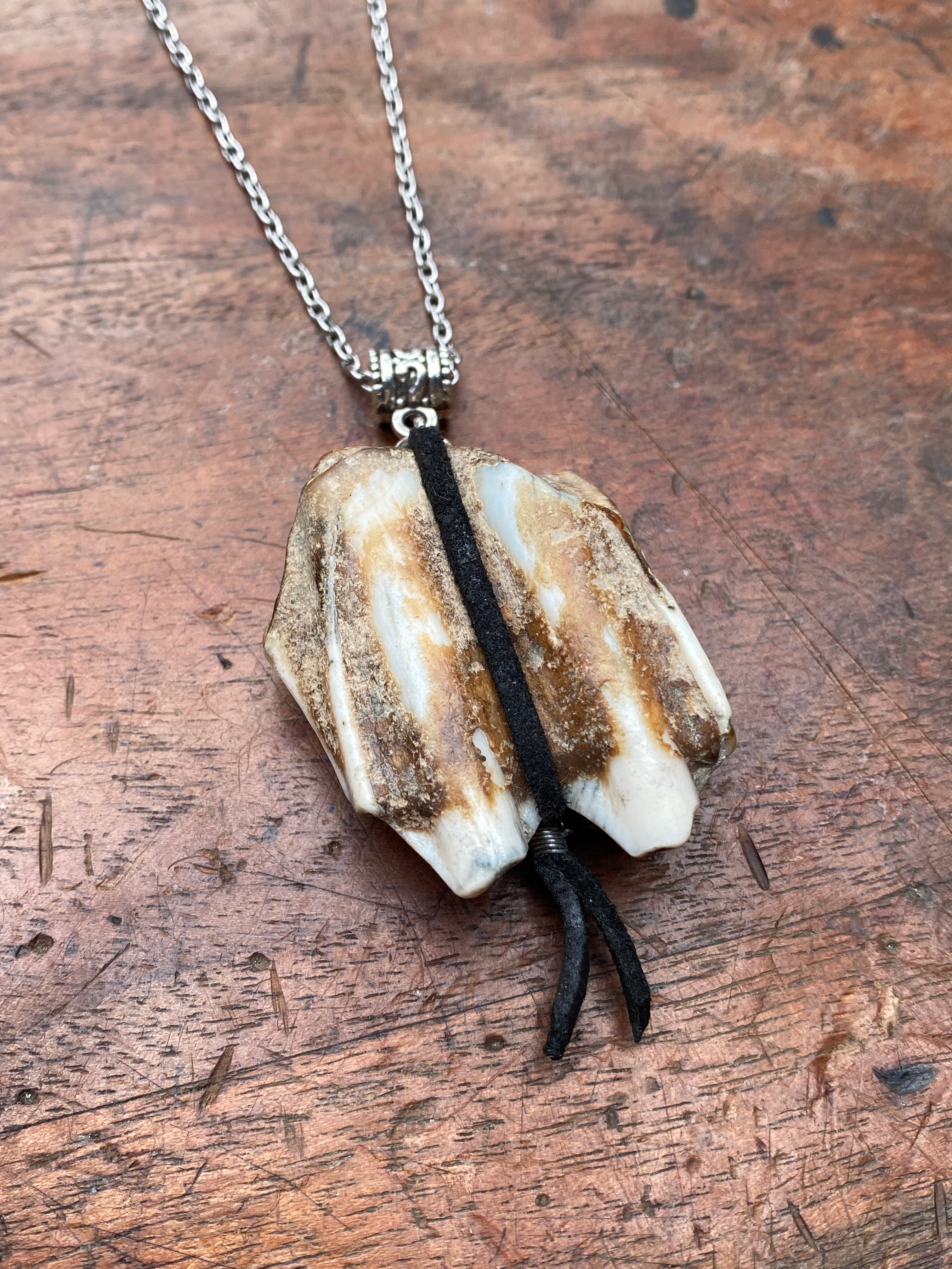 Large Mudlarked Tooth on a Chain Necklace