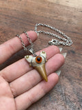 Shark Tooth and Eye Pendant Necklace