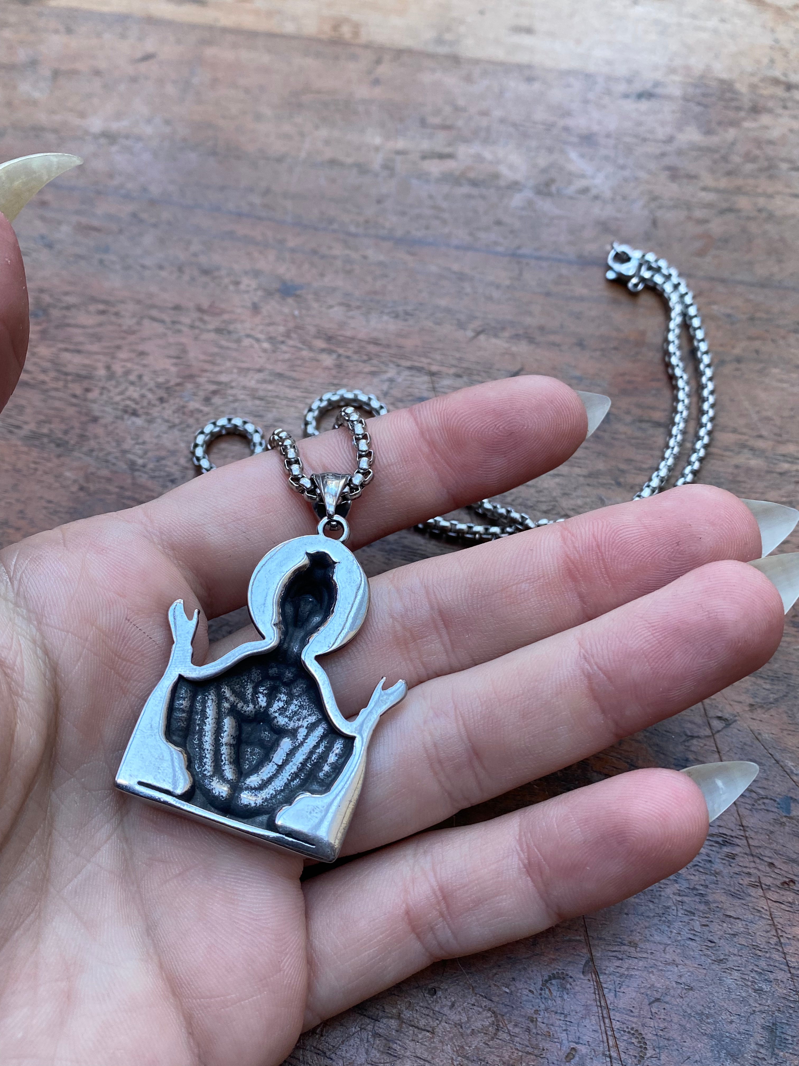 Virgin Mary Stainless Steel Pendant Necklace