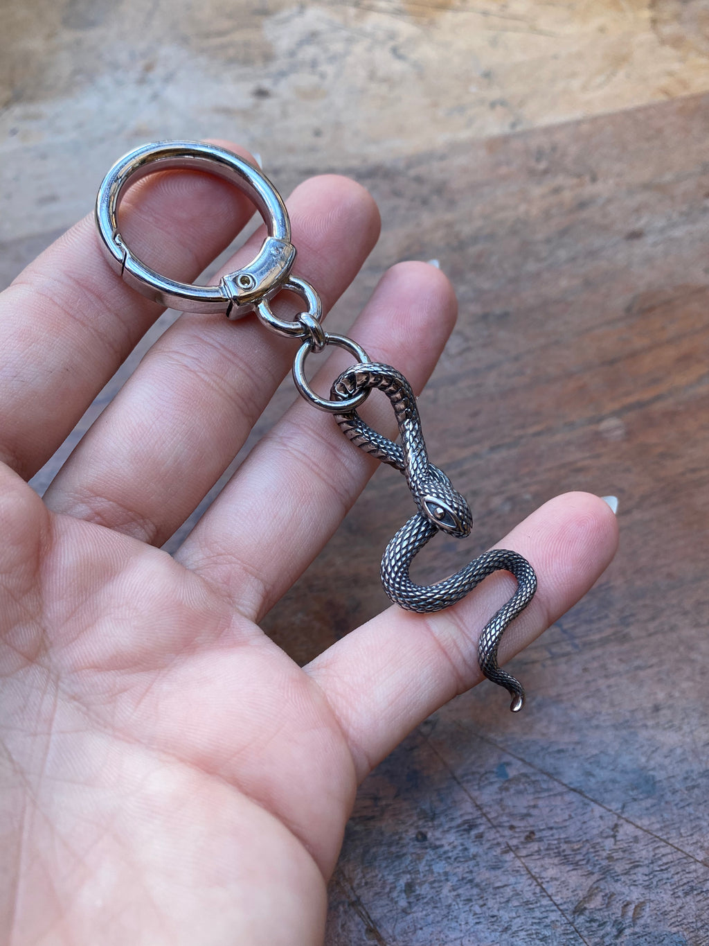 Snake Round Clasp Keychain