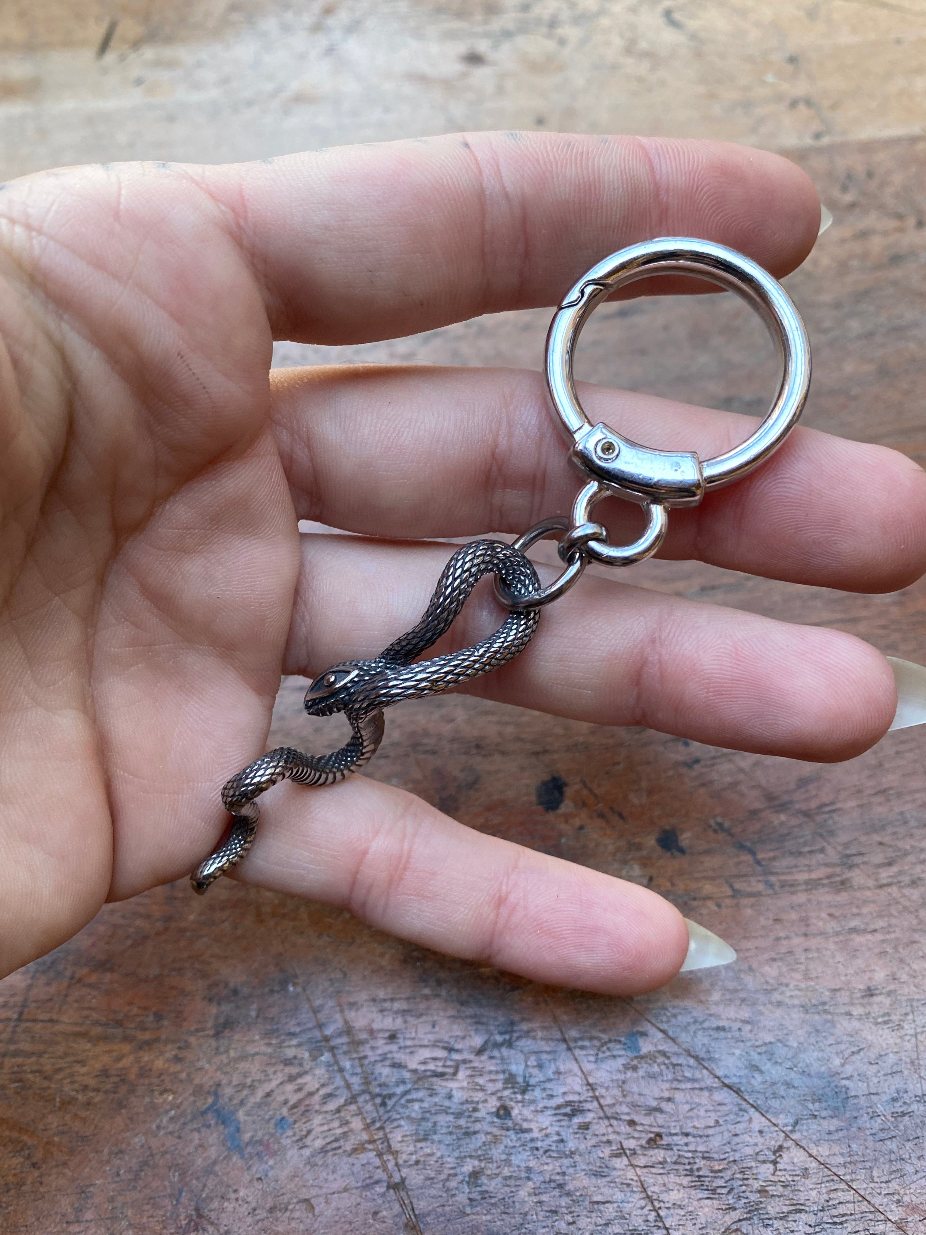 Snake Round Clasp Keychain