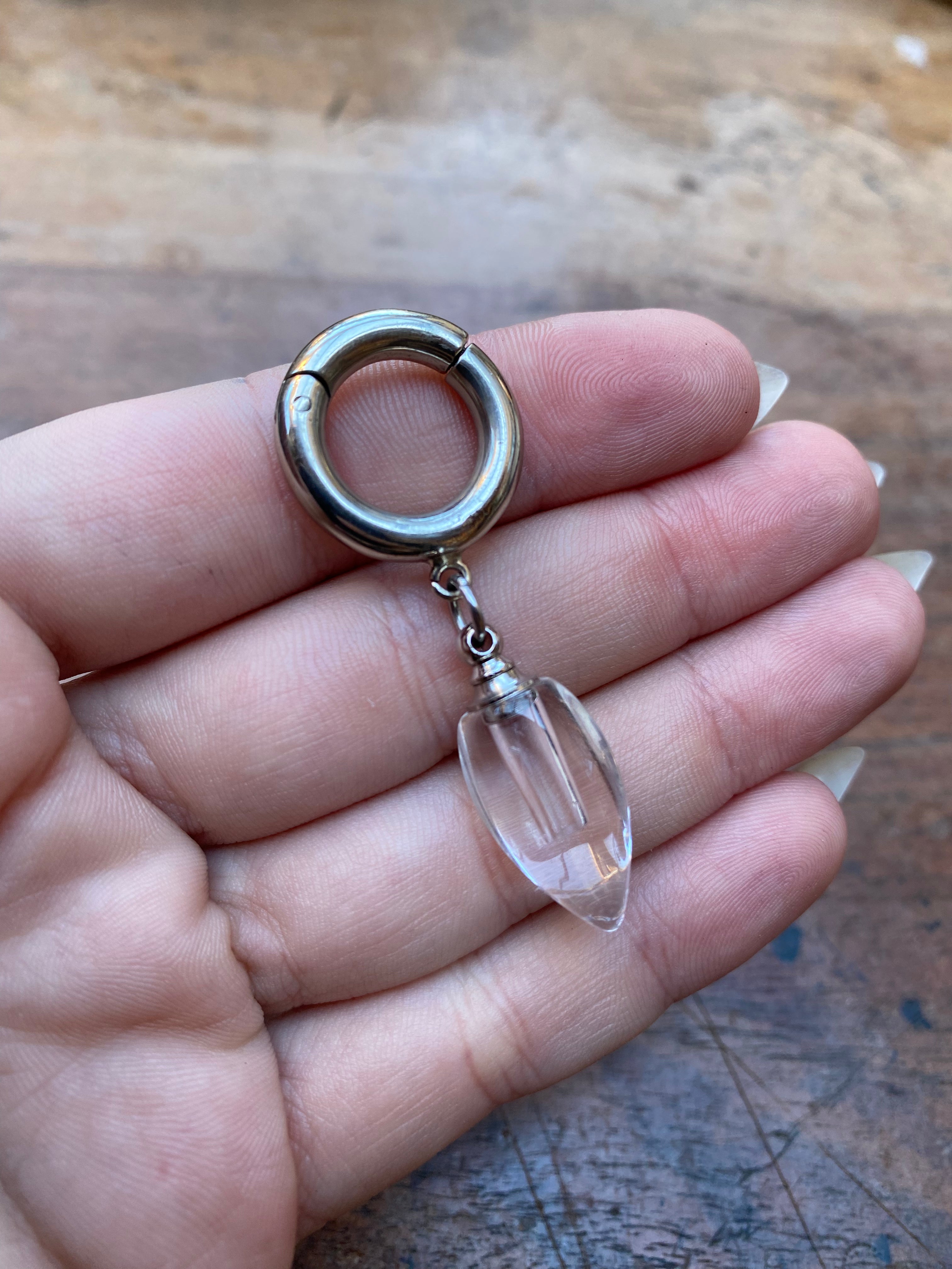 Openable Glass Vial Ear Weight