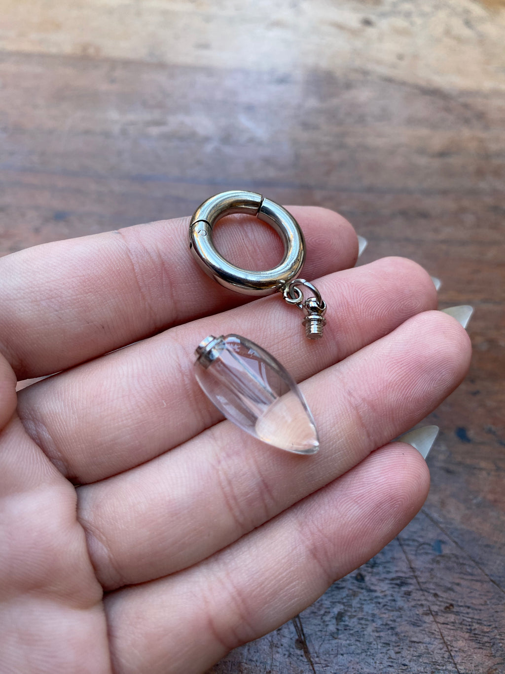Openable Glass Vial Ear Weight