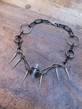 Openable Vial on a Chunky Black and Silver Chains Necklace
