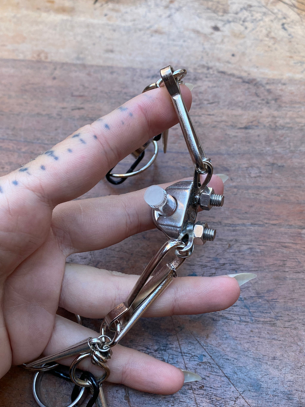 Openable Vial on a Chunky Black and Silver Chains Necklace
