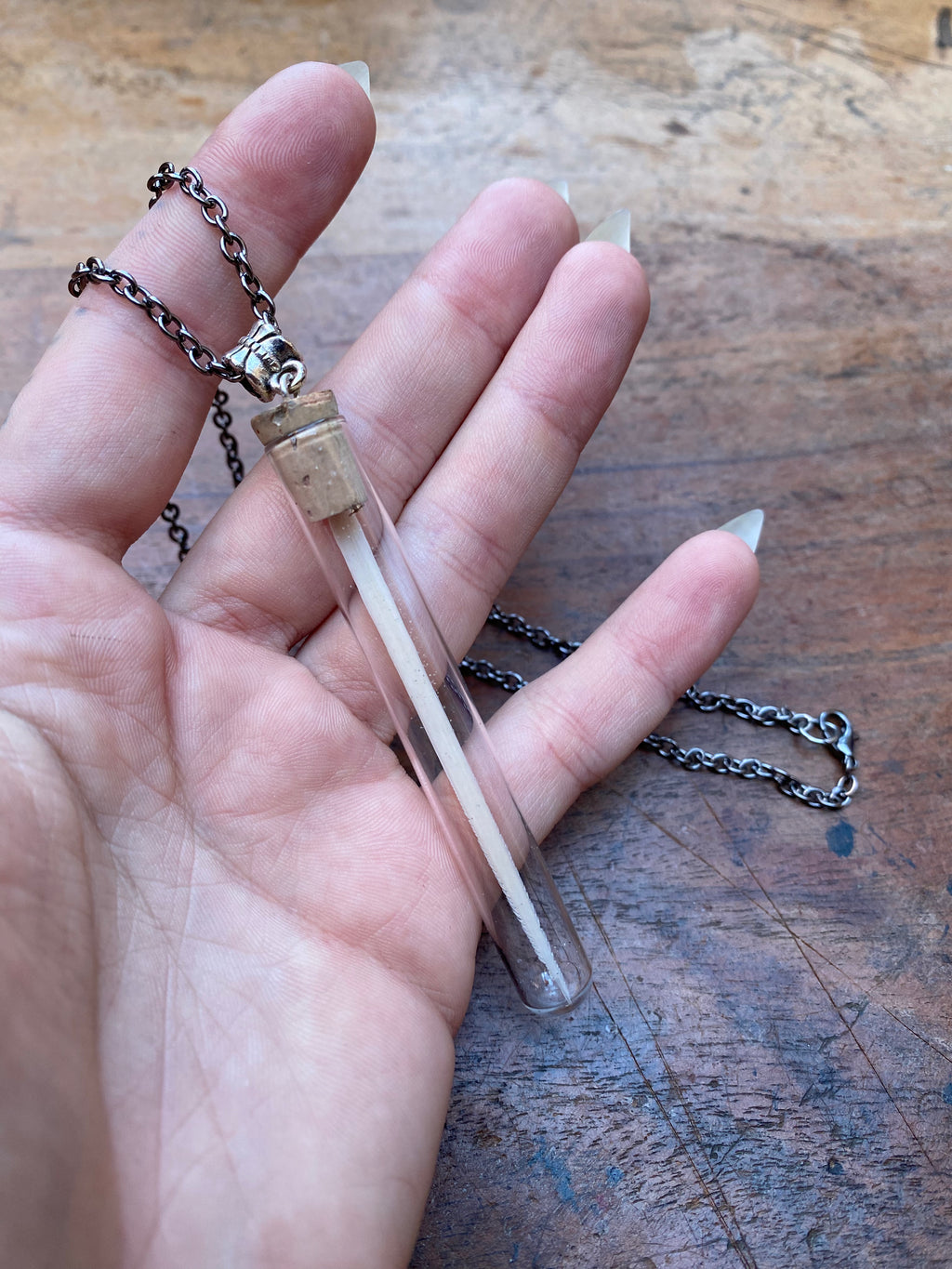Stingray Stinger in Glass Vial Necklace