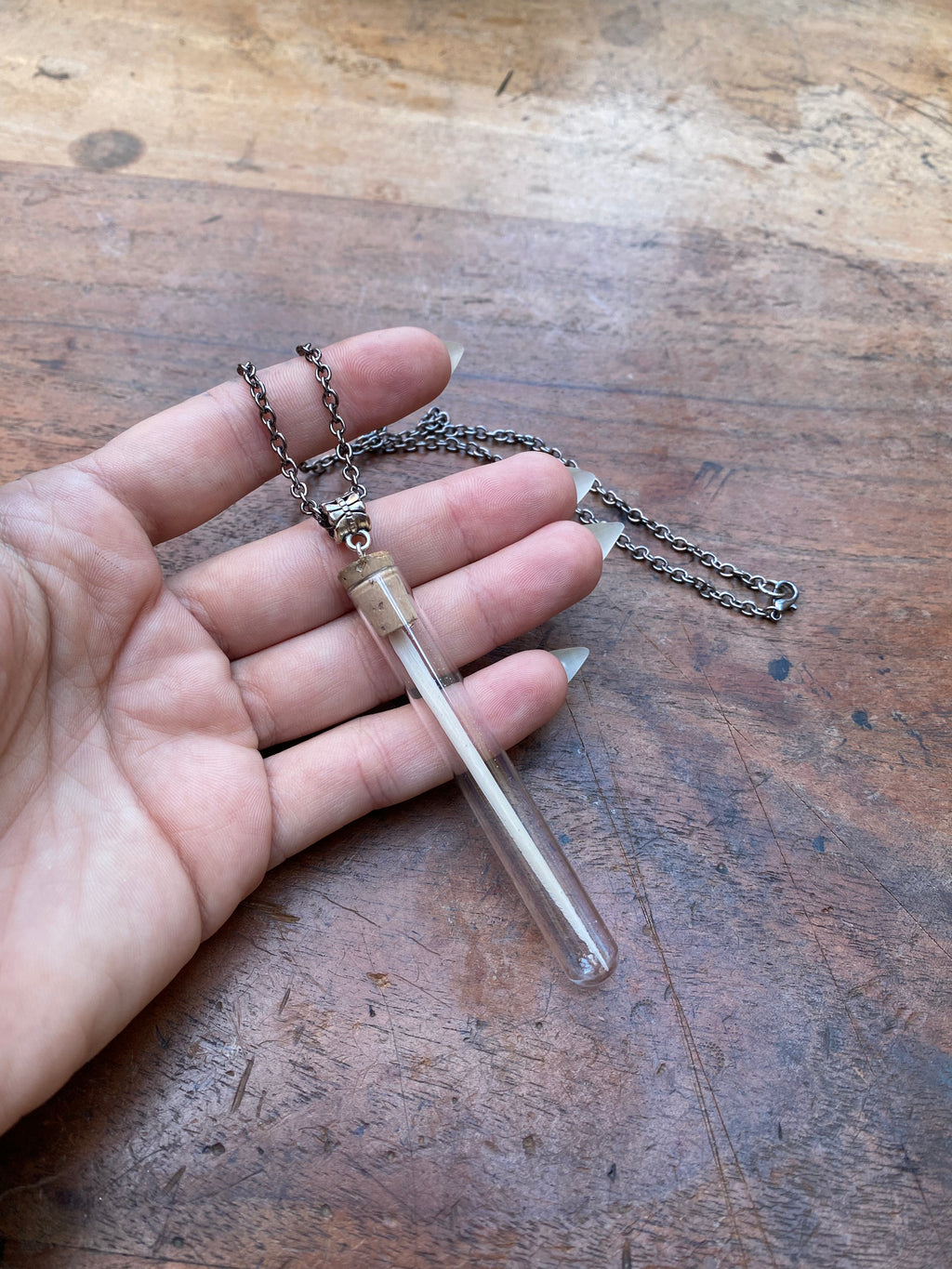 Stingray Stinger in Glass Vial Necklace