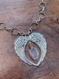Openable Vial on Angel Wings Pendant Necklace