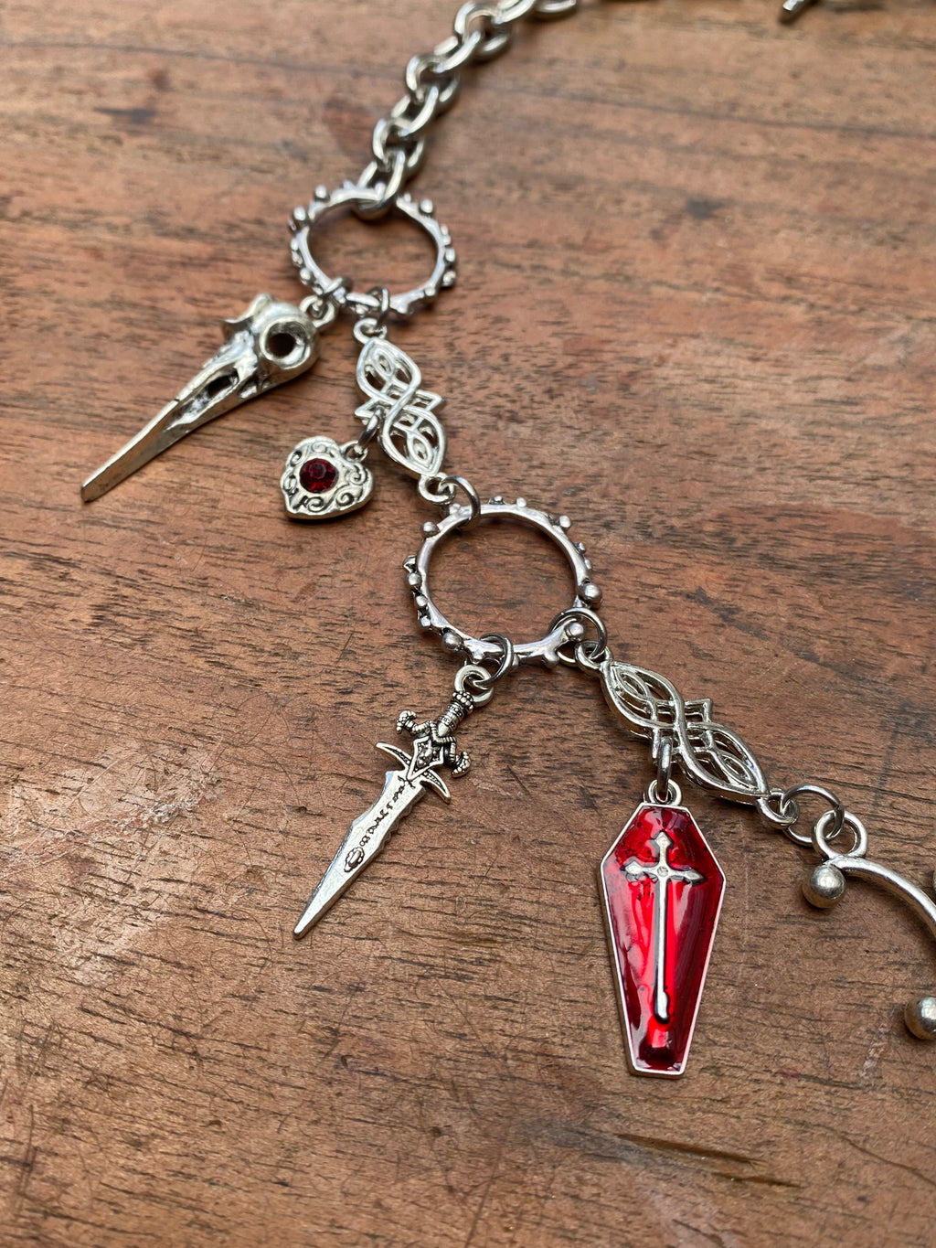 Coffins, Birds Skulls and Openable Glass Vial Necklace