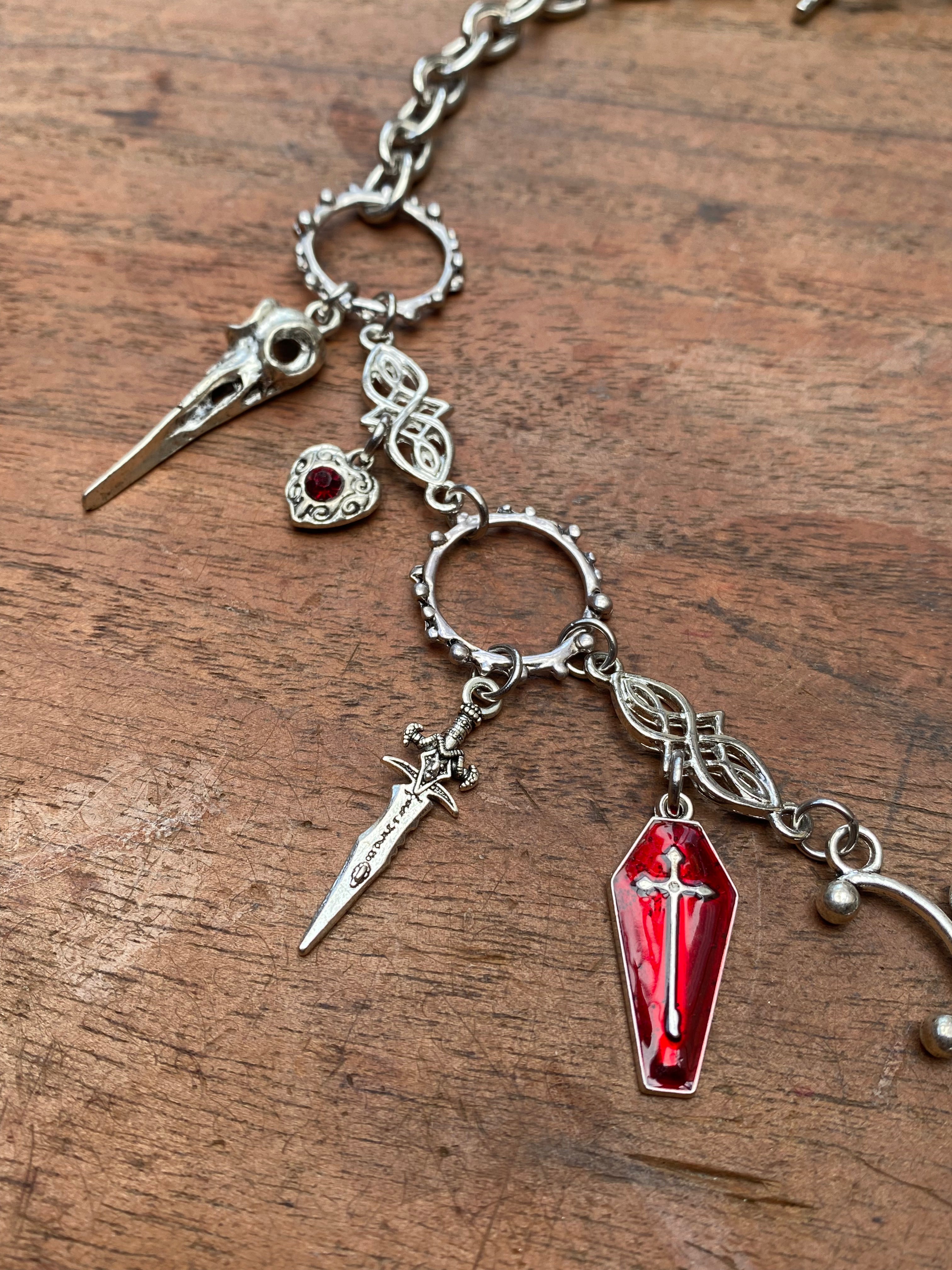 Coffins, Birds Skulls and Openable Glass Vial Necklace