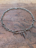 Safety Pin and Spikes Chain Necklace