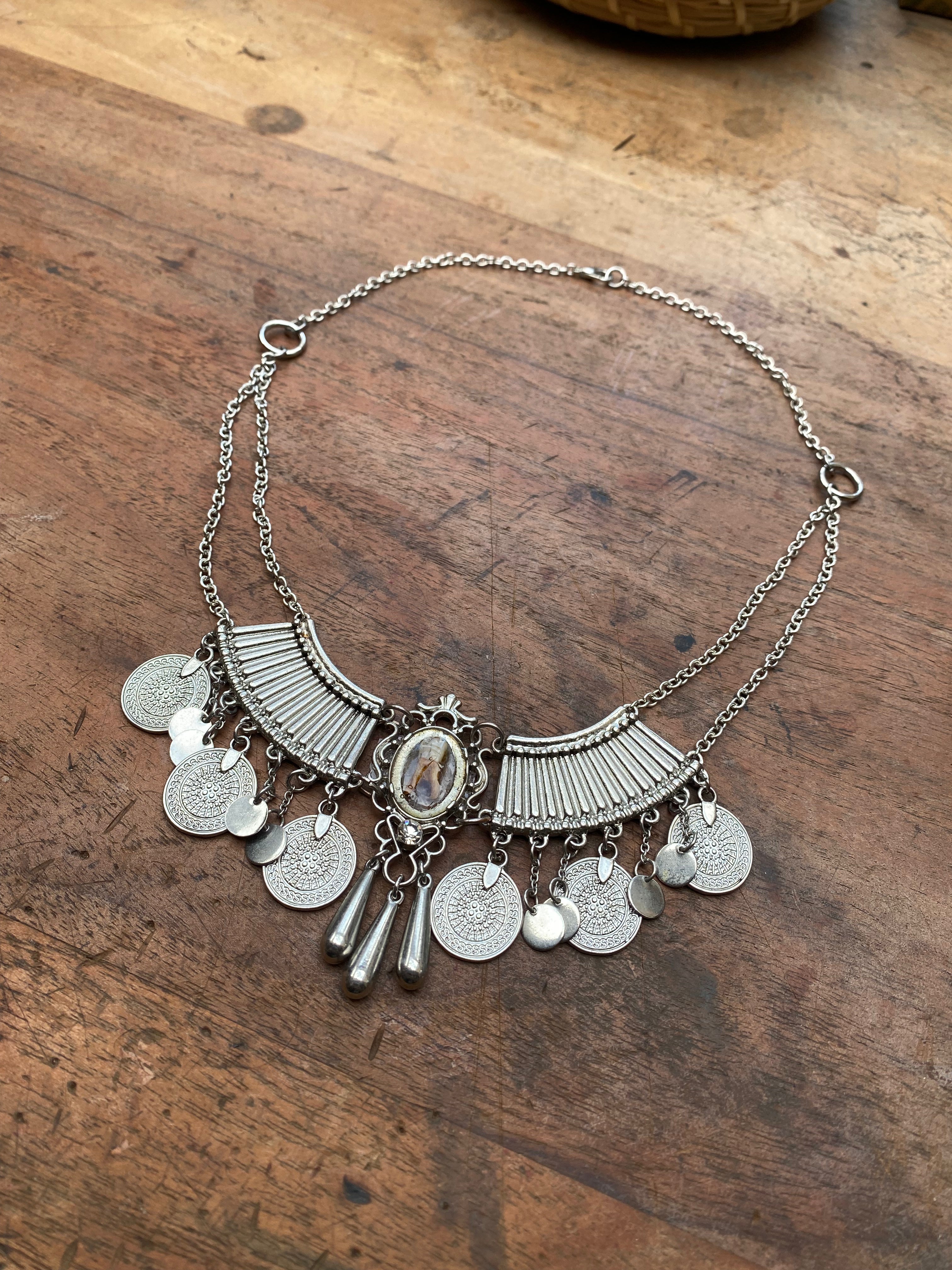Deer Tooth and Coins Necklace