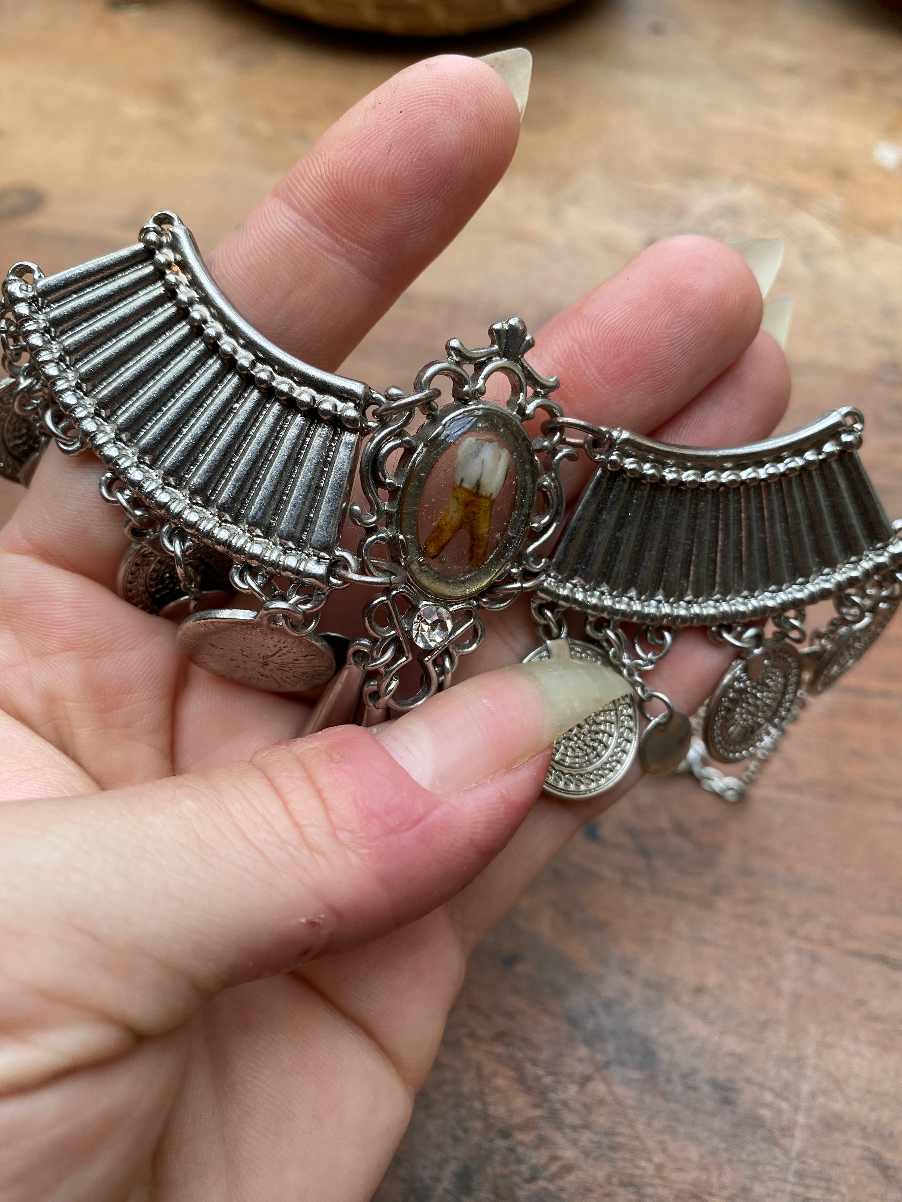 Deer Tooth and Coins Necklace