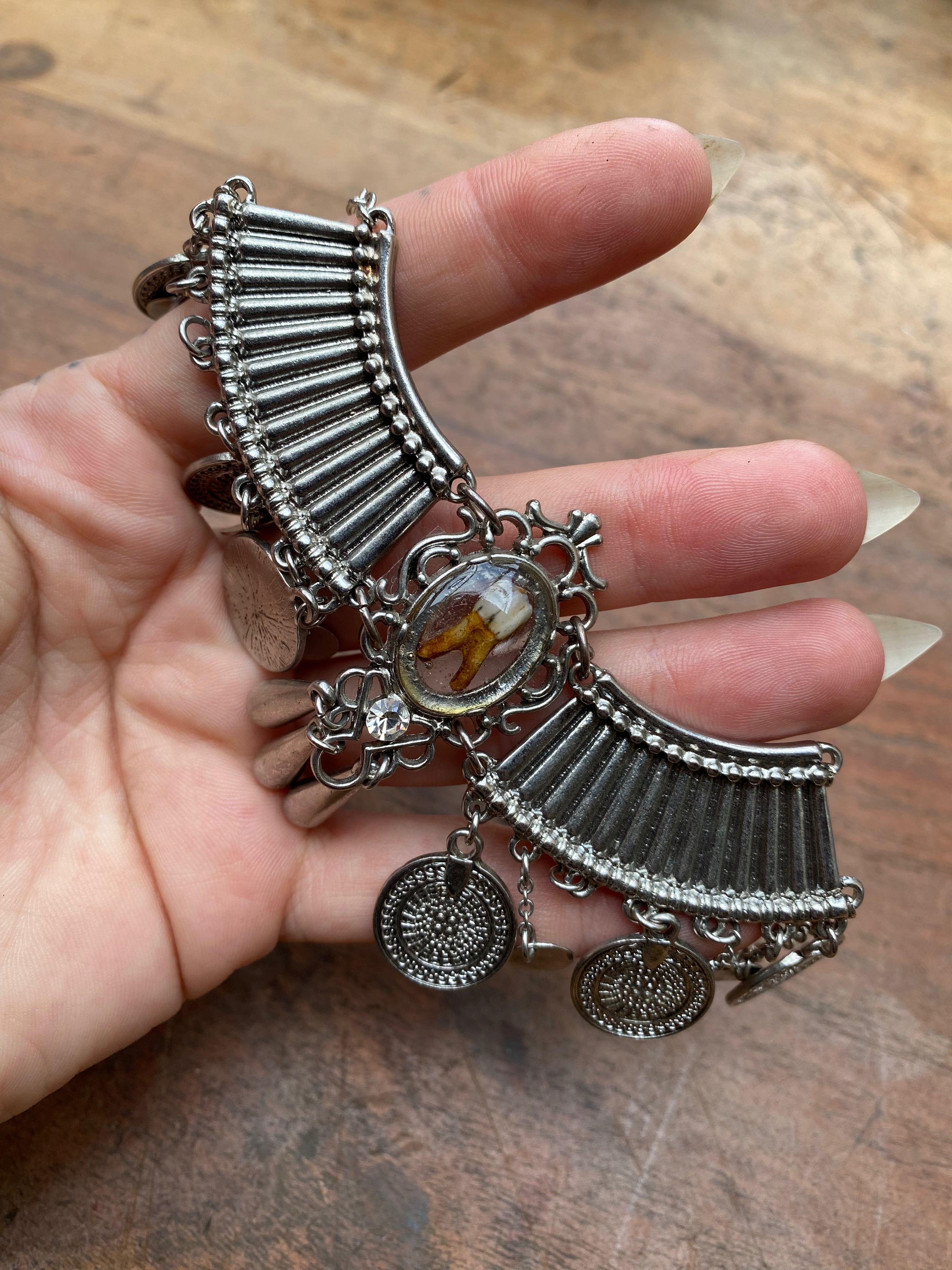 Deer Tooth and Coins Necklace