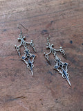 Black and Silver Crosses Earrings