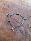 Skulls, Crosses and Cracked Glass Beads Bracelet