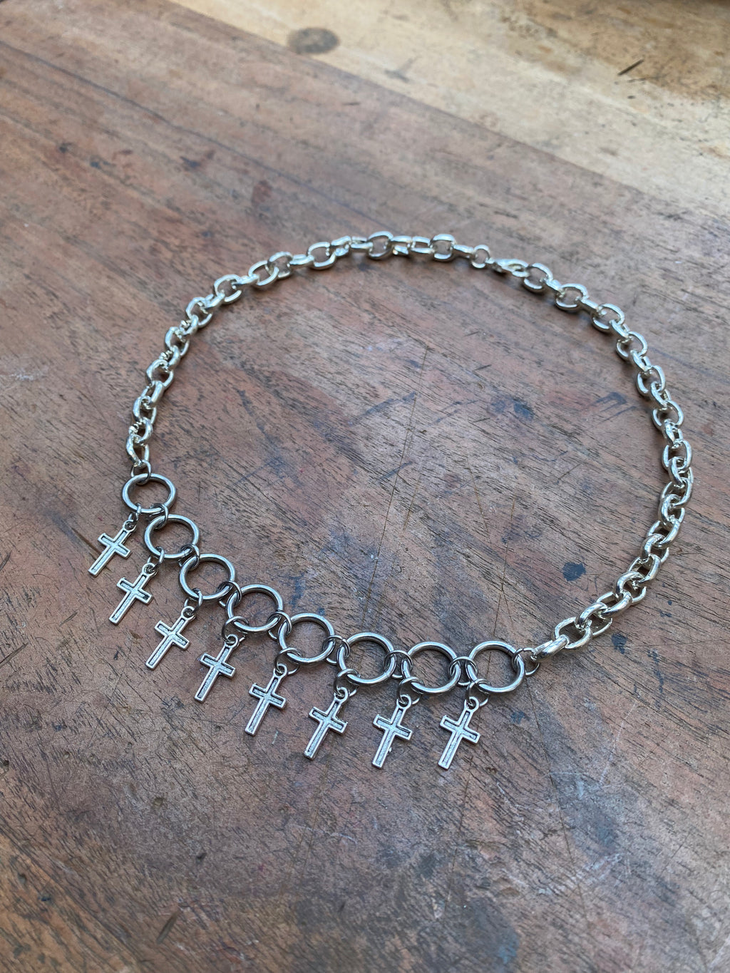 Crosses on a Chain Choker Necklace