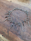 Branches, Spikes and Bird Skull with Rutilated Quartz Necklace