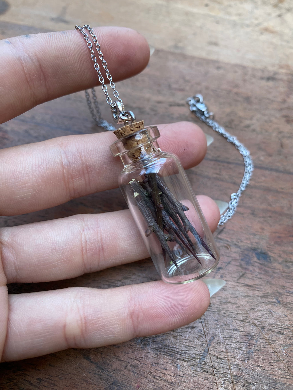 Blackthorn in Glass Vial Necklace