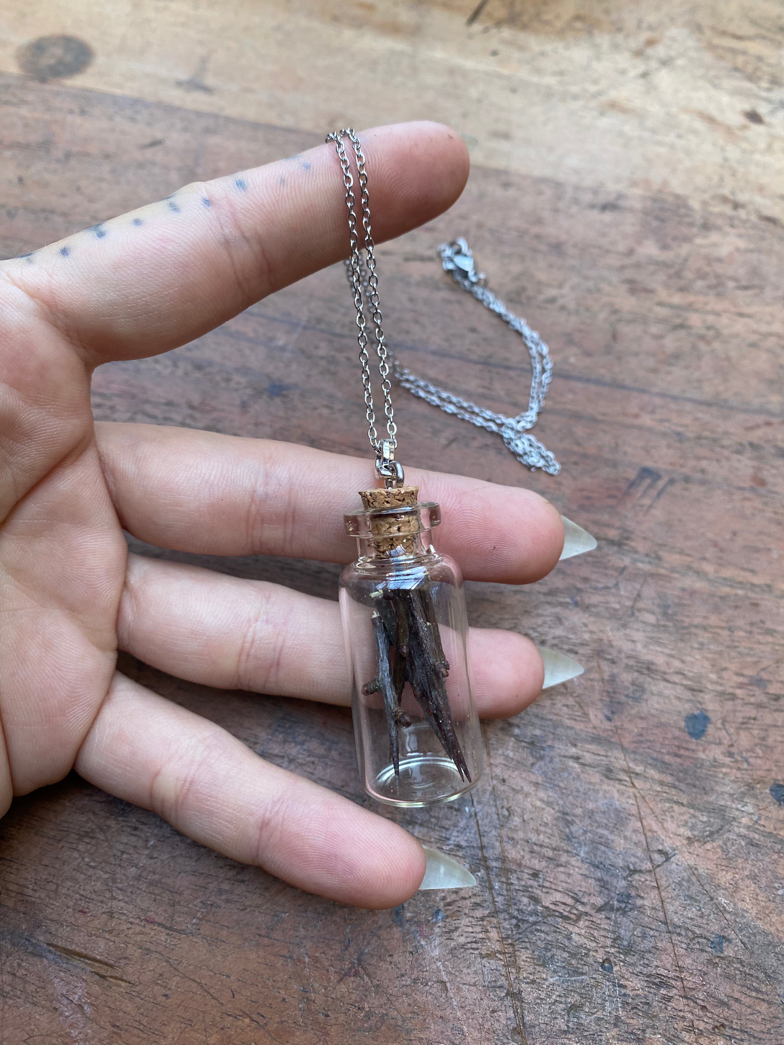Blackthorn in Glass Vial Necklace