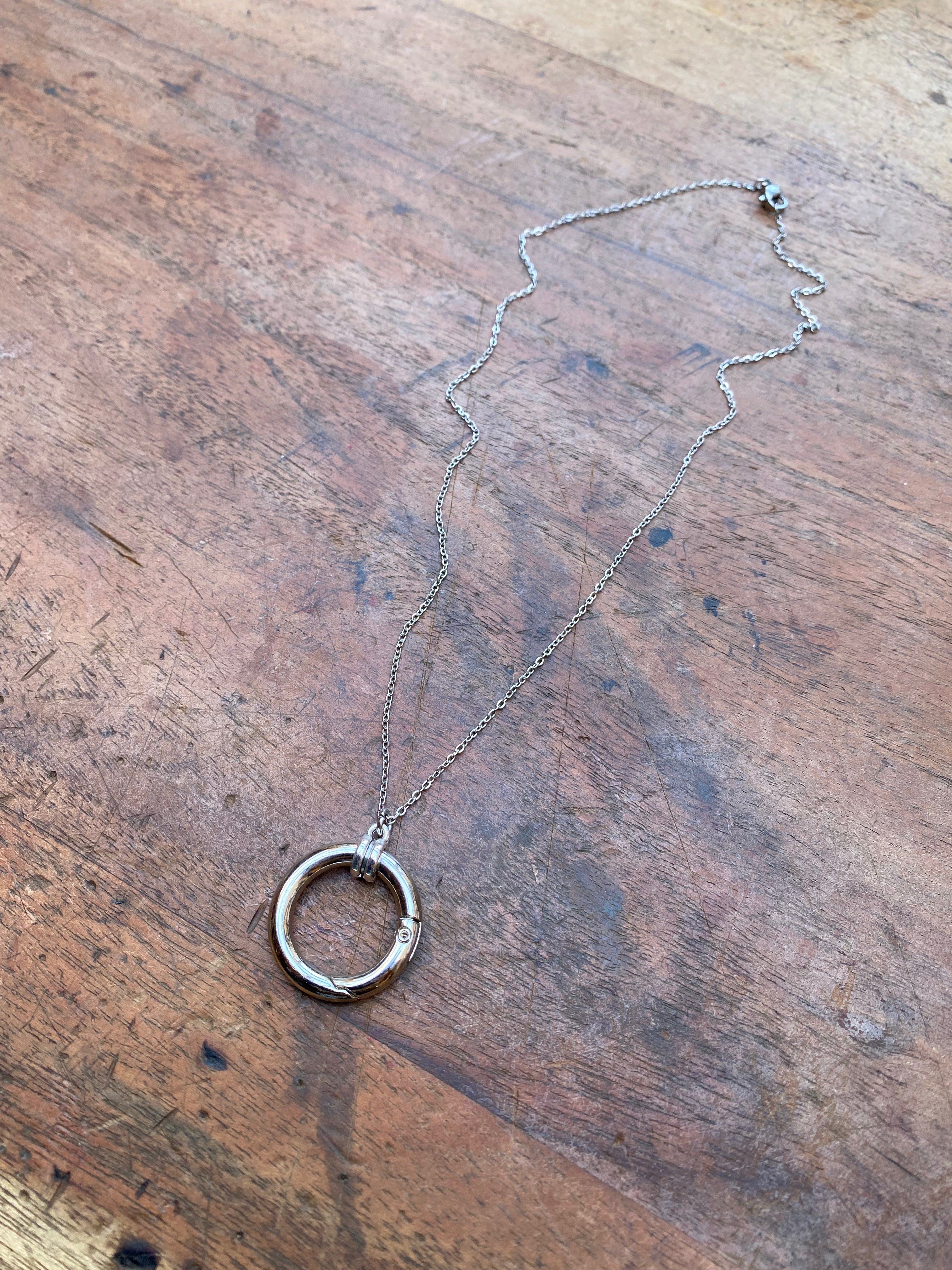 Openable Attachment Ring on a Chain Necklace