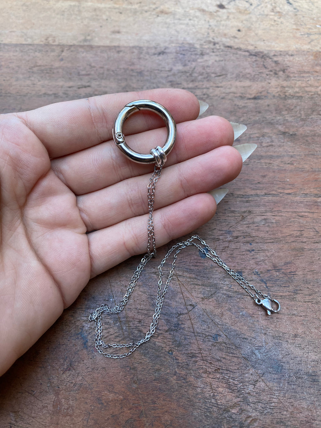 Openable Attachment Ring on a Chain Necklace