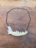 Fox Jaw on Gunmetal Chain Necklace
