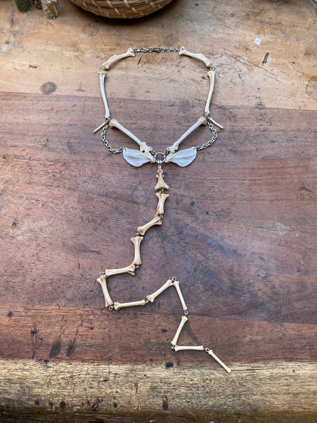 Squirrel and Fox Tail Bones Necklace
