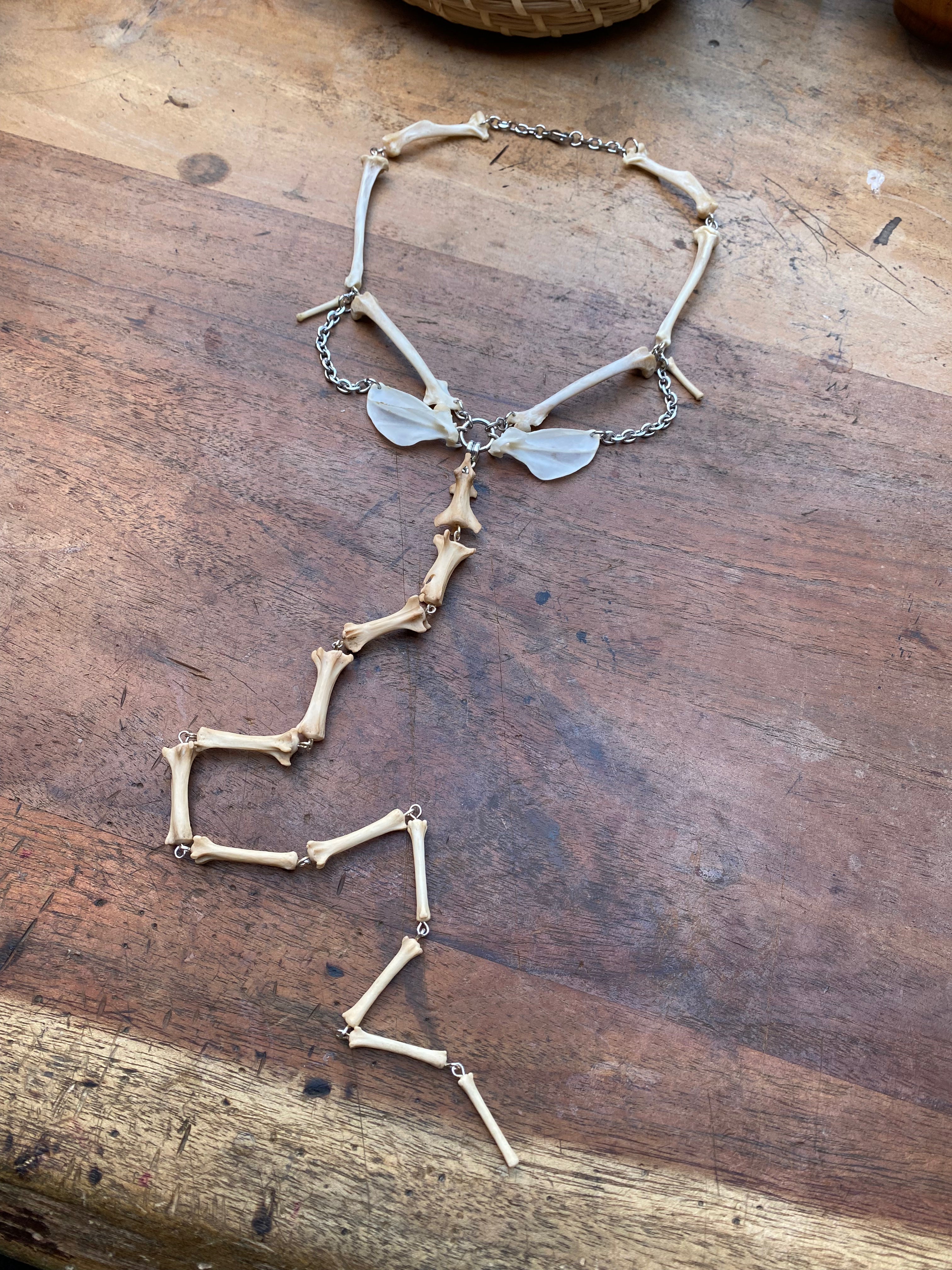 Squirrel and Fox Tail Bones Necklace