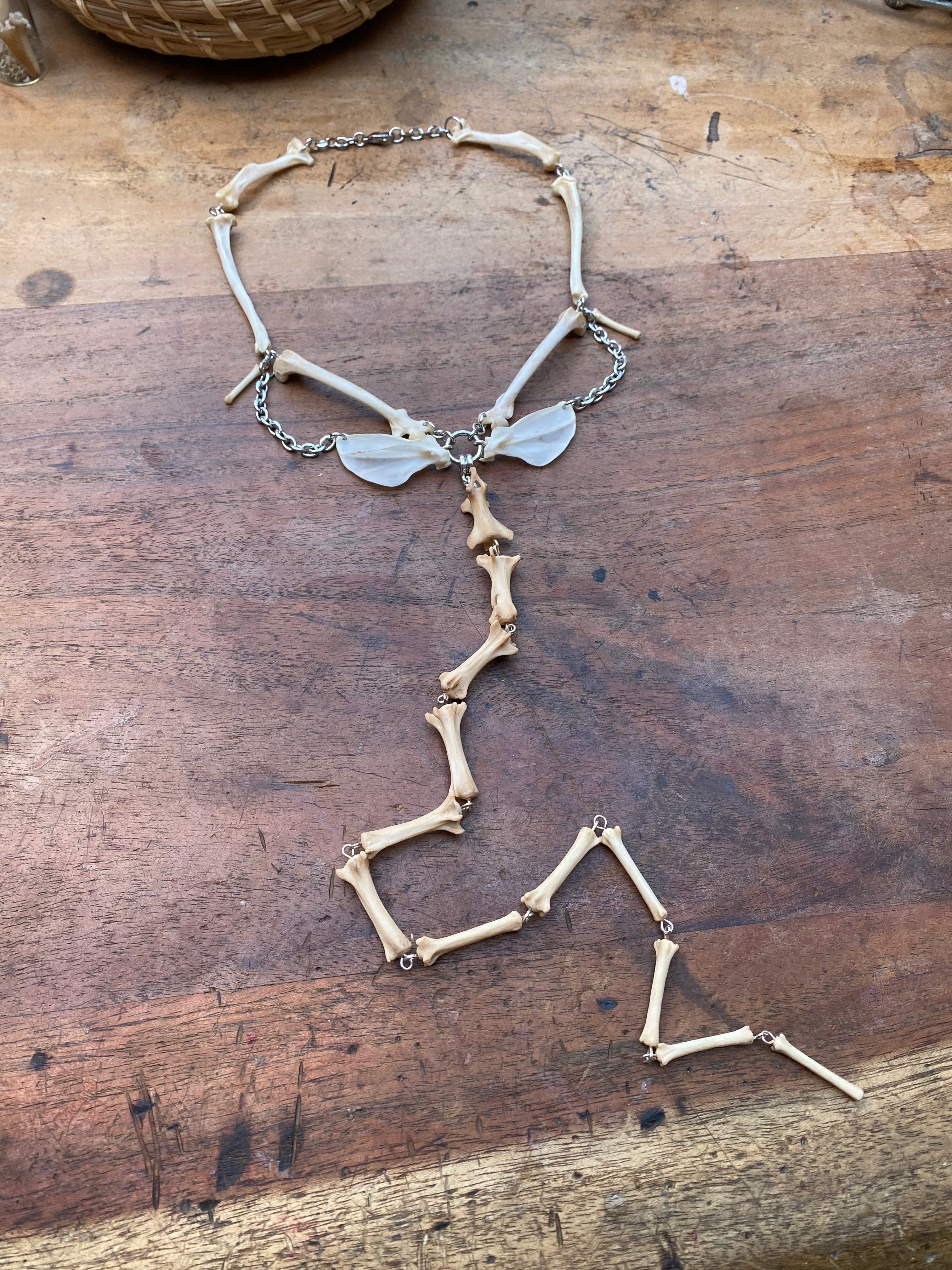 Squirrel and Fox Tail Bones Necklace