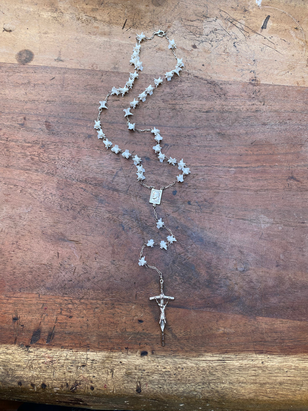 Snake Vertebrae Rosary Necklace
