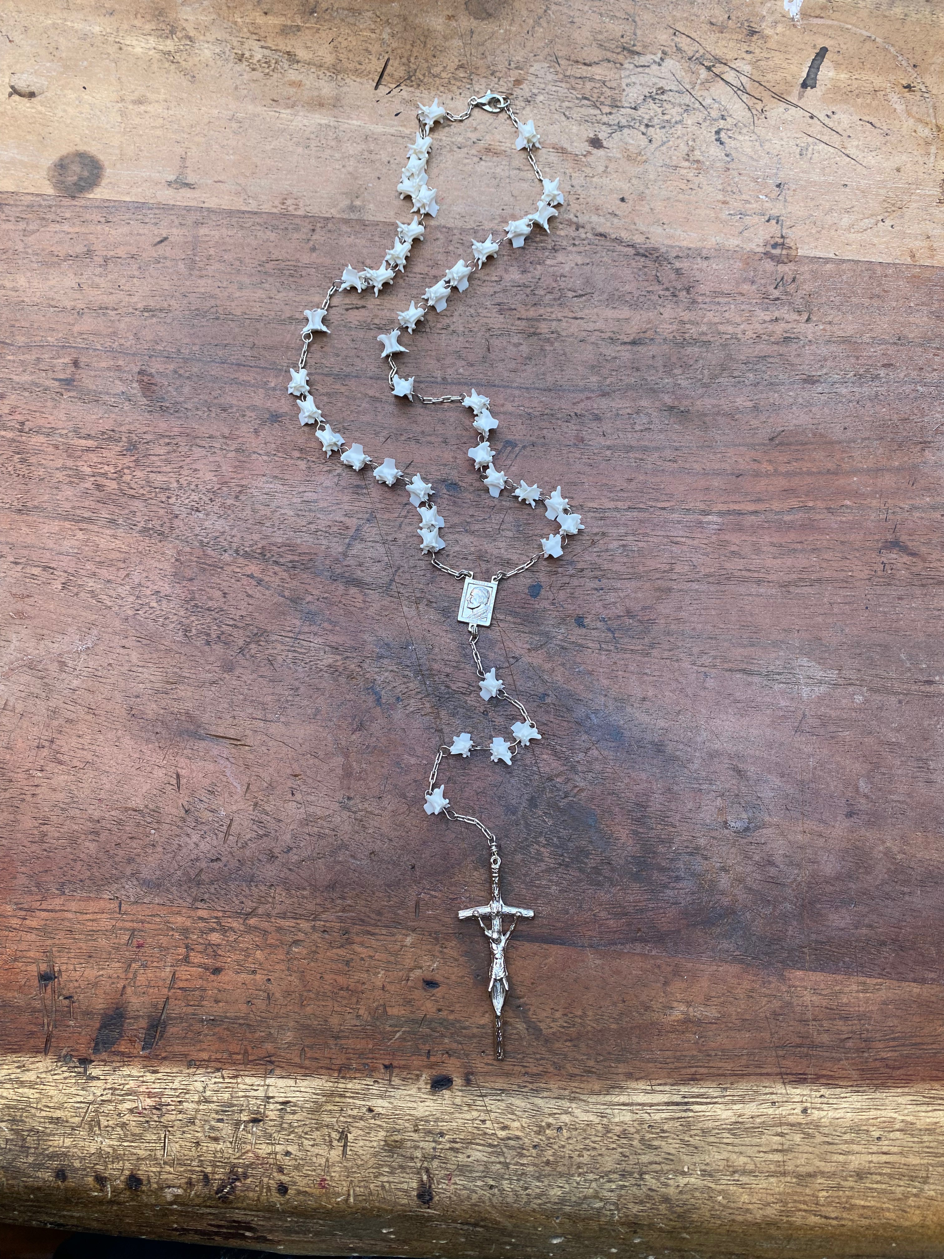 Snake Vertebrae Rosary Necklace