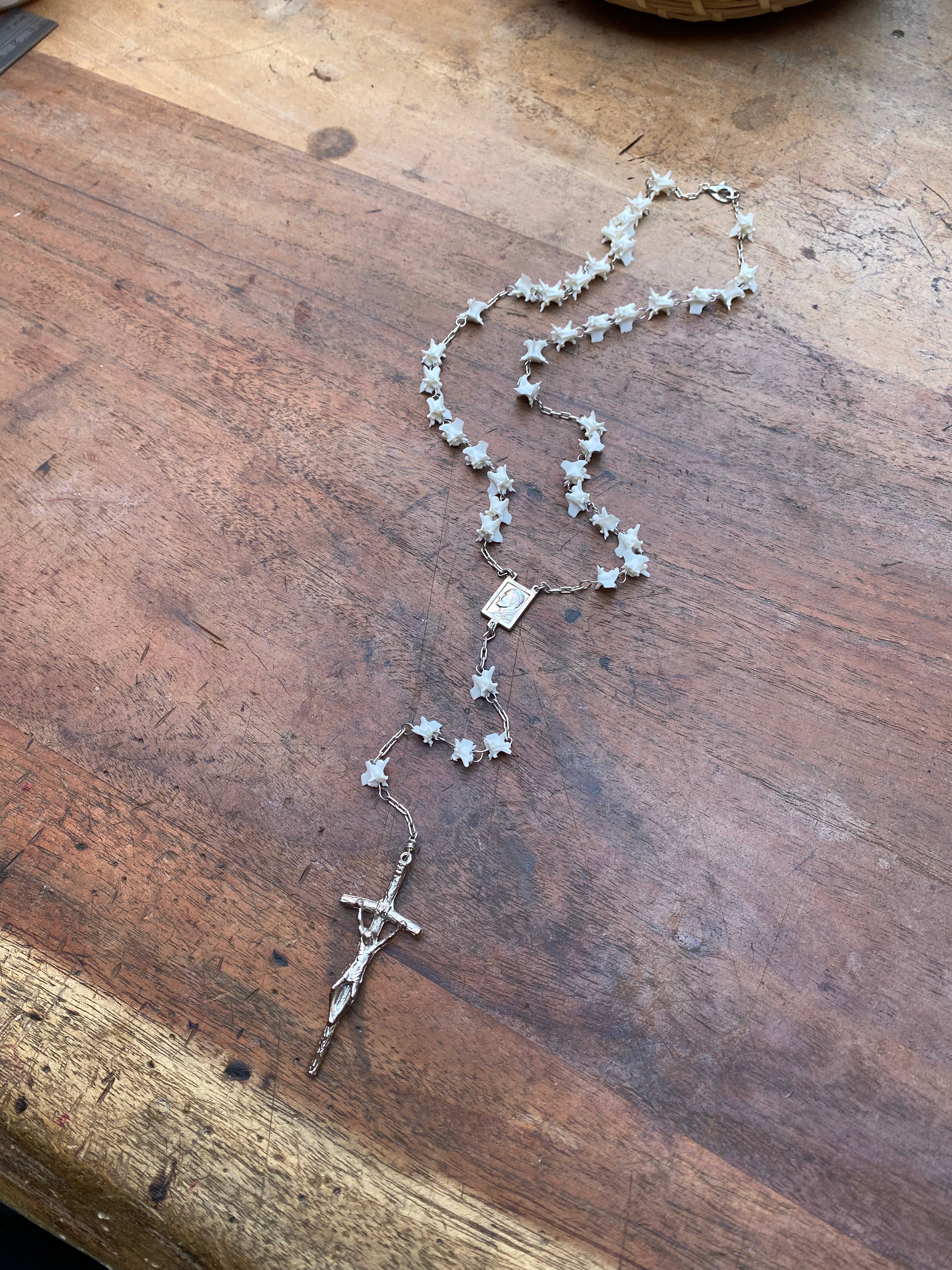 Snake Vertebrae Rosary Necklace