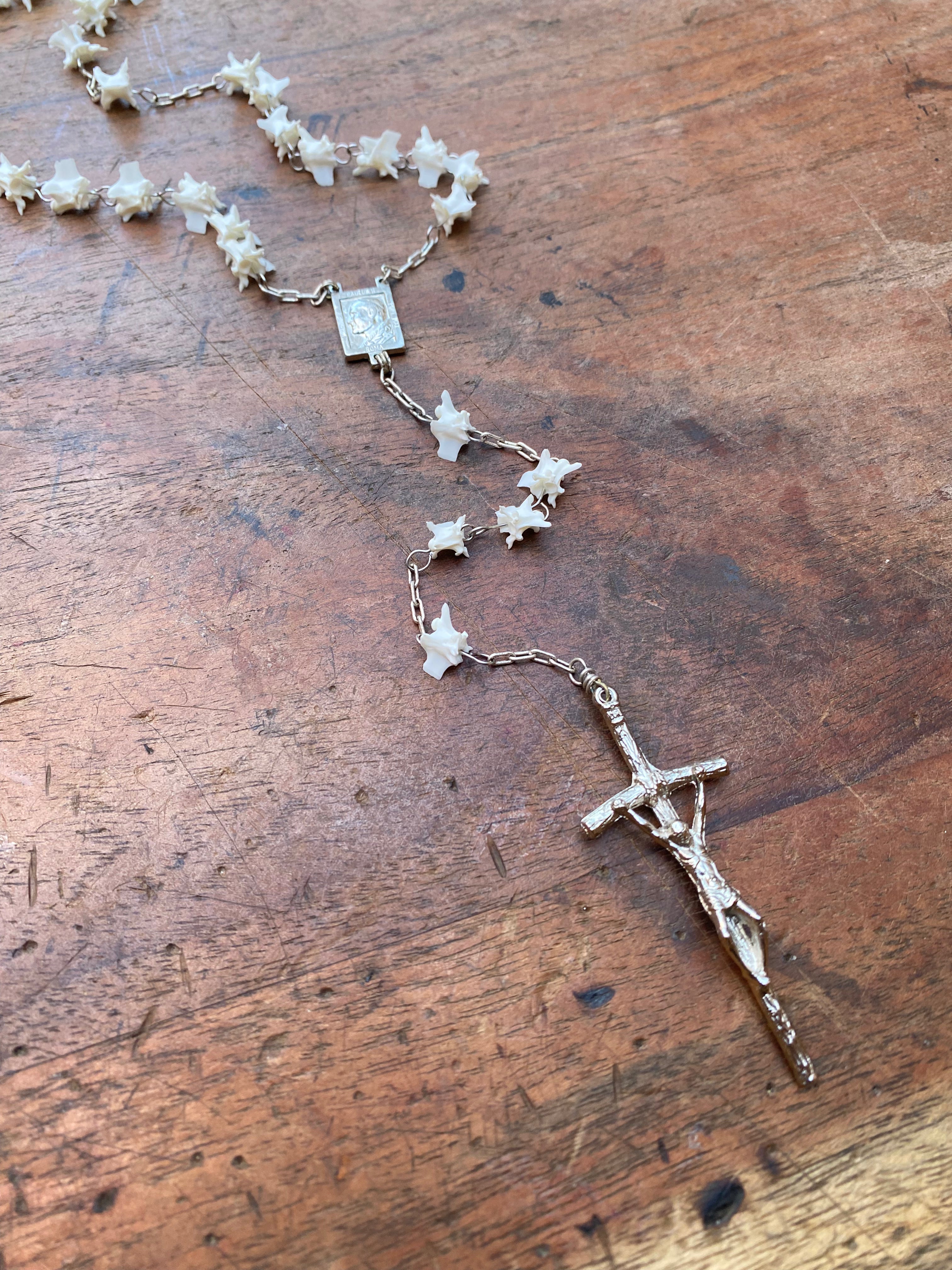 Snake Vertebrae Rosary Necklace