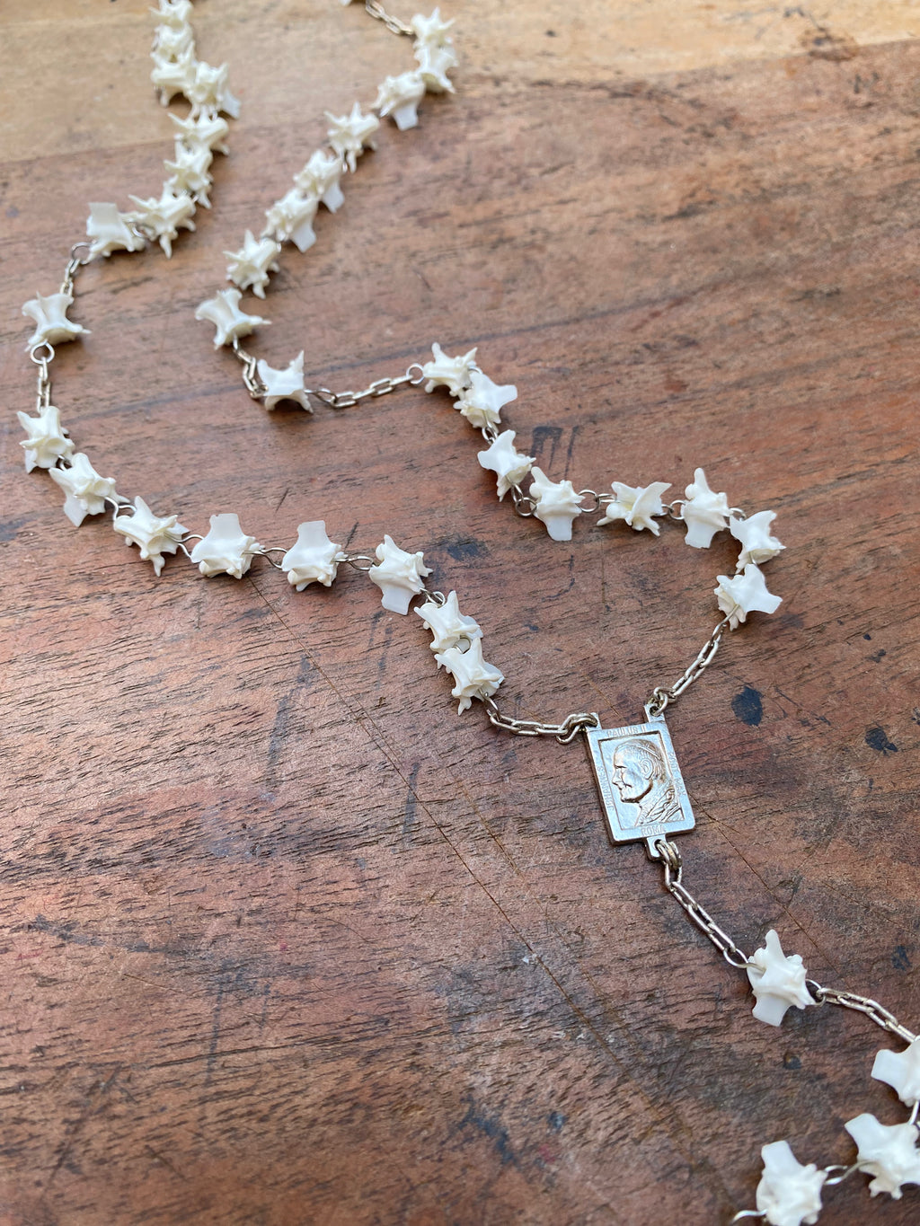 Snake Vertebrae Rosary Necklace